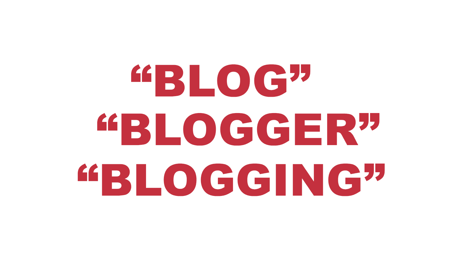 What does “Blog”, “Blogger” or “Blogging” mean?