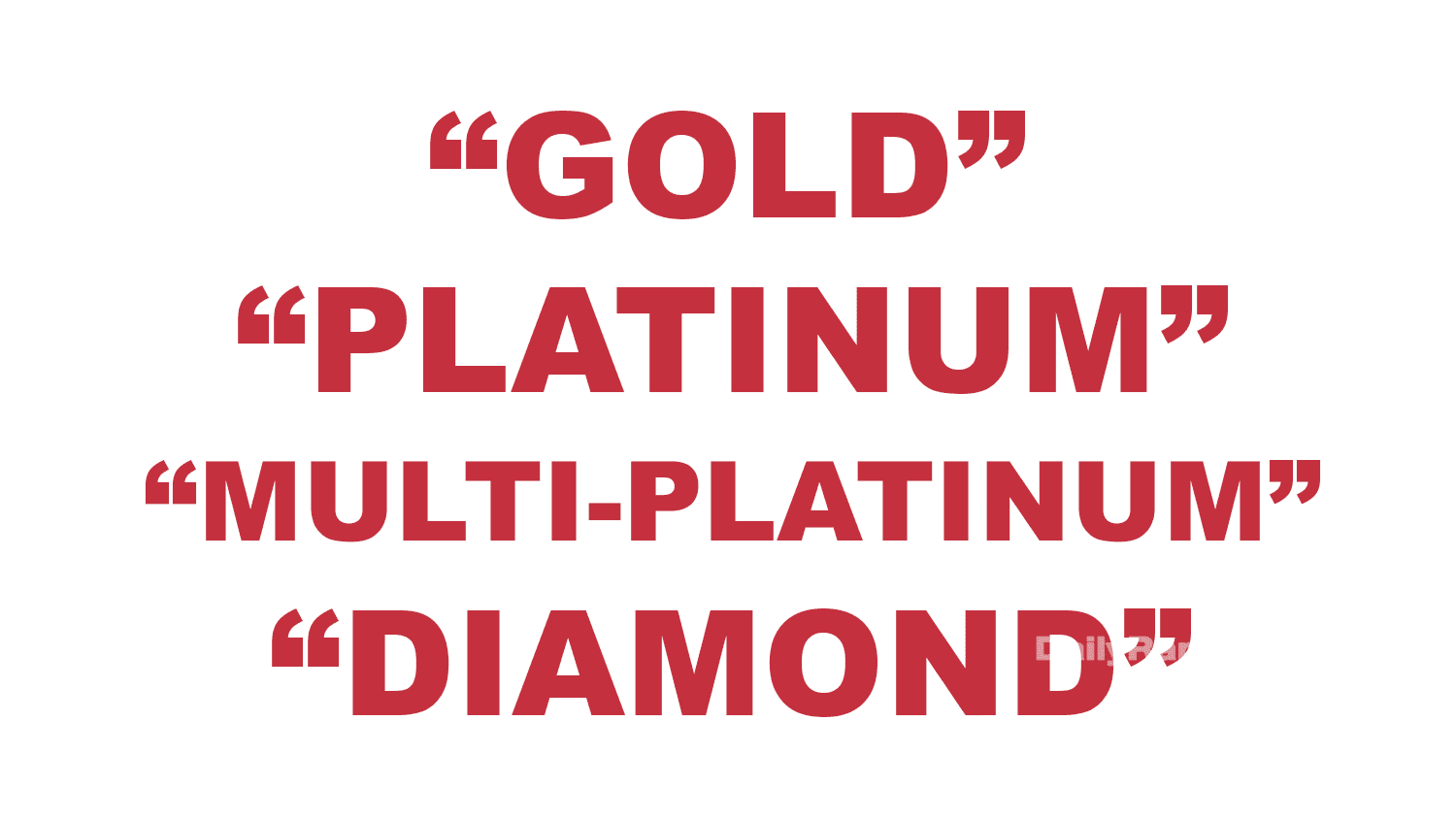What does going “Gold”, “Platinum”, “Multi-Platinum”, & “Diamond” mean in music?