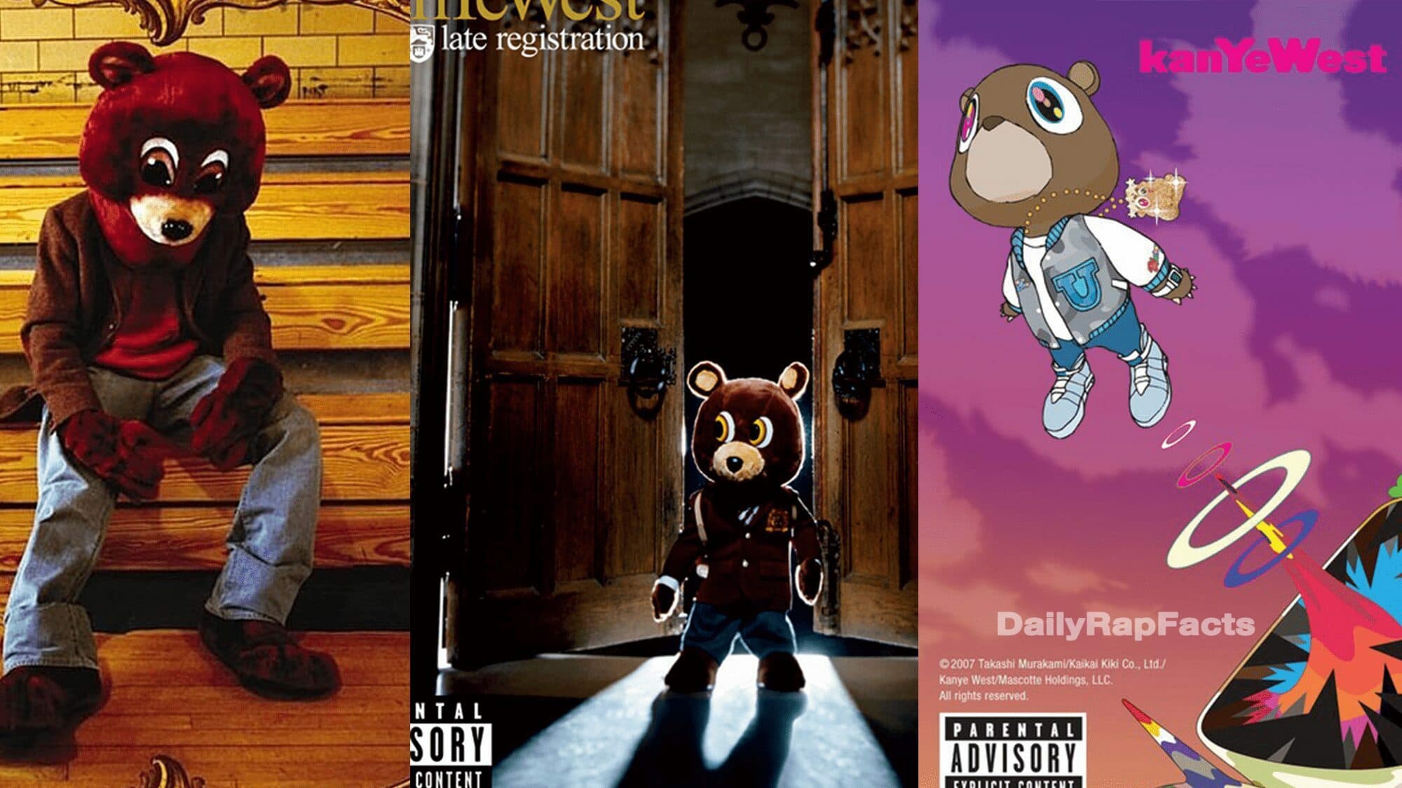 The bear on the cover of Kanye West’s first three albums was named Dropout