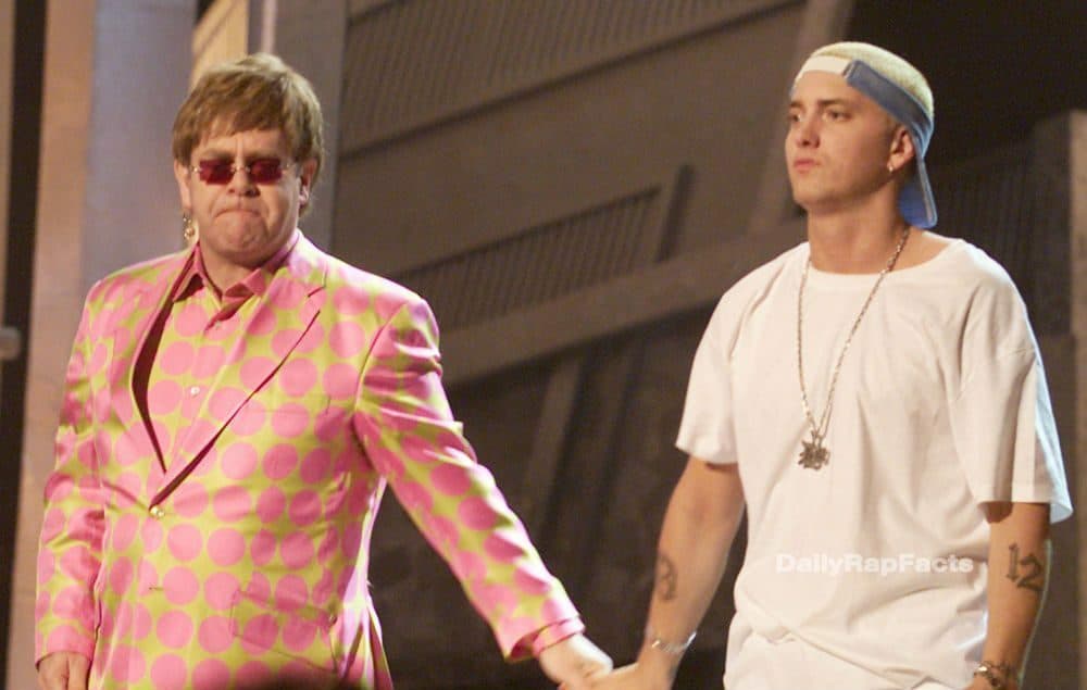Eminem sent Elton John and his lover two diamond cock rings to celebrate their civil union