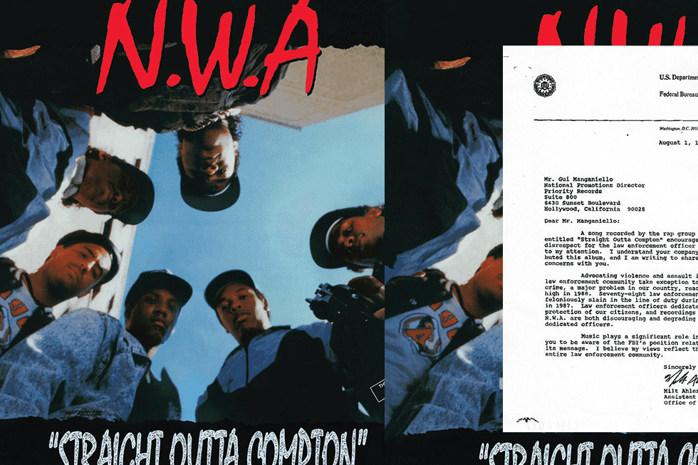 The FBI sent Ruthless Records a warning letter in response to N.W.A’s ‘Straight Outta Compton’ album content