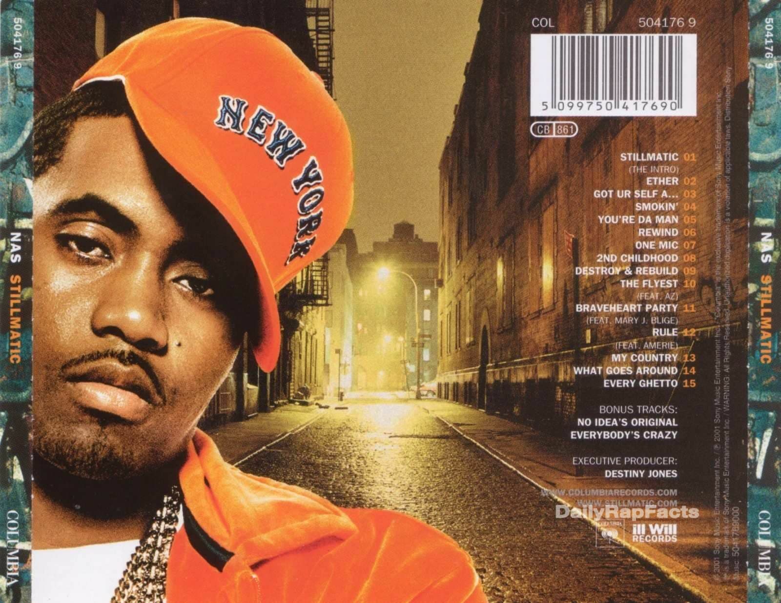 Nas’ daughter Destiny is listed as an Executive Producer on Stillmatic so she’ll always receive royalty checks it