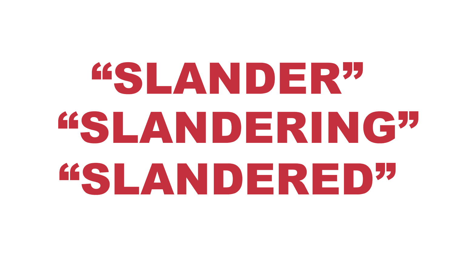 What does “Slander”, “Slandering” or “Slandered” mean?
