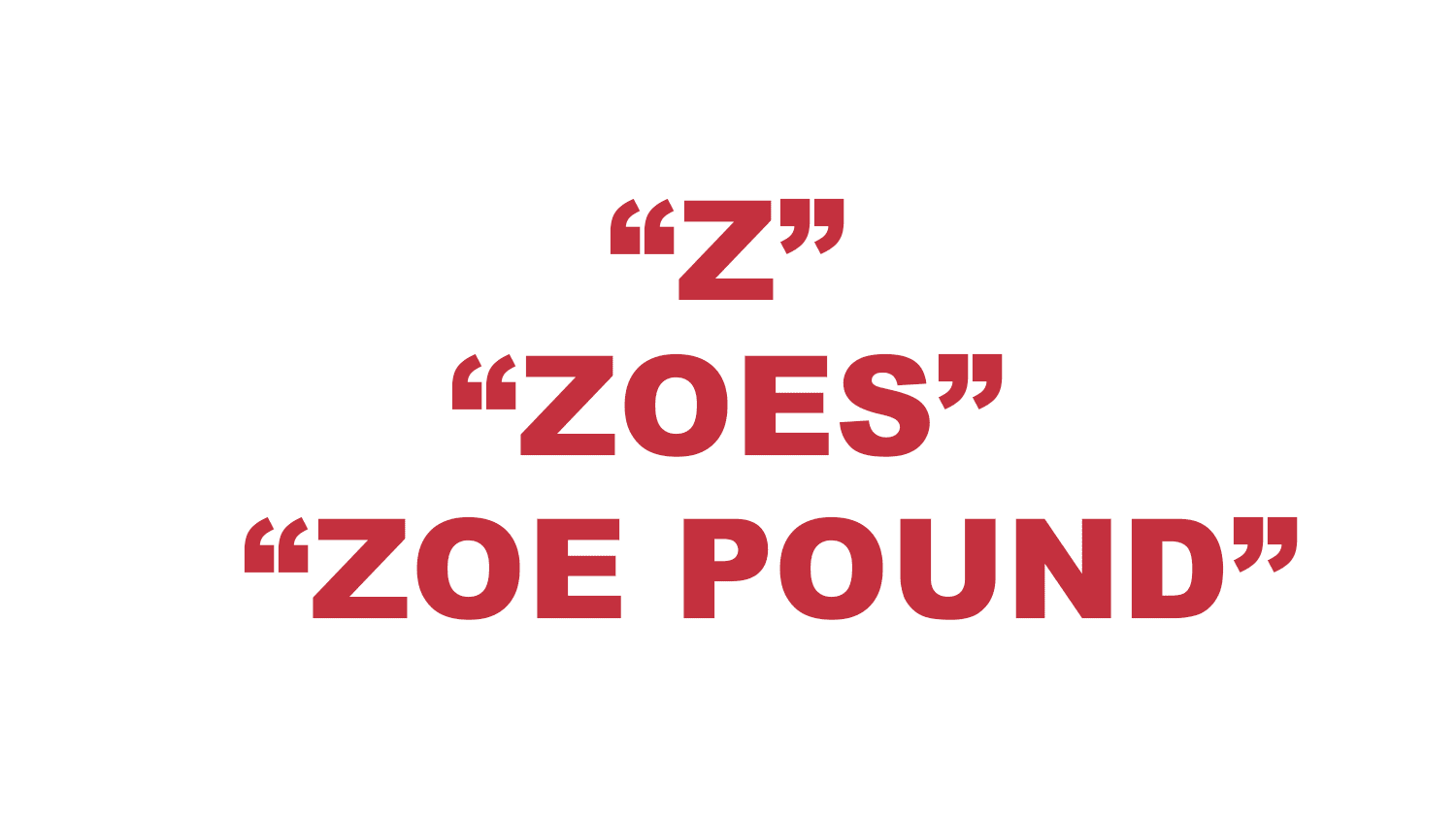 What does “Z”, “Zoes”,  or “Zoe Pound” mean?
