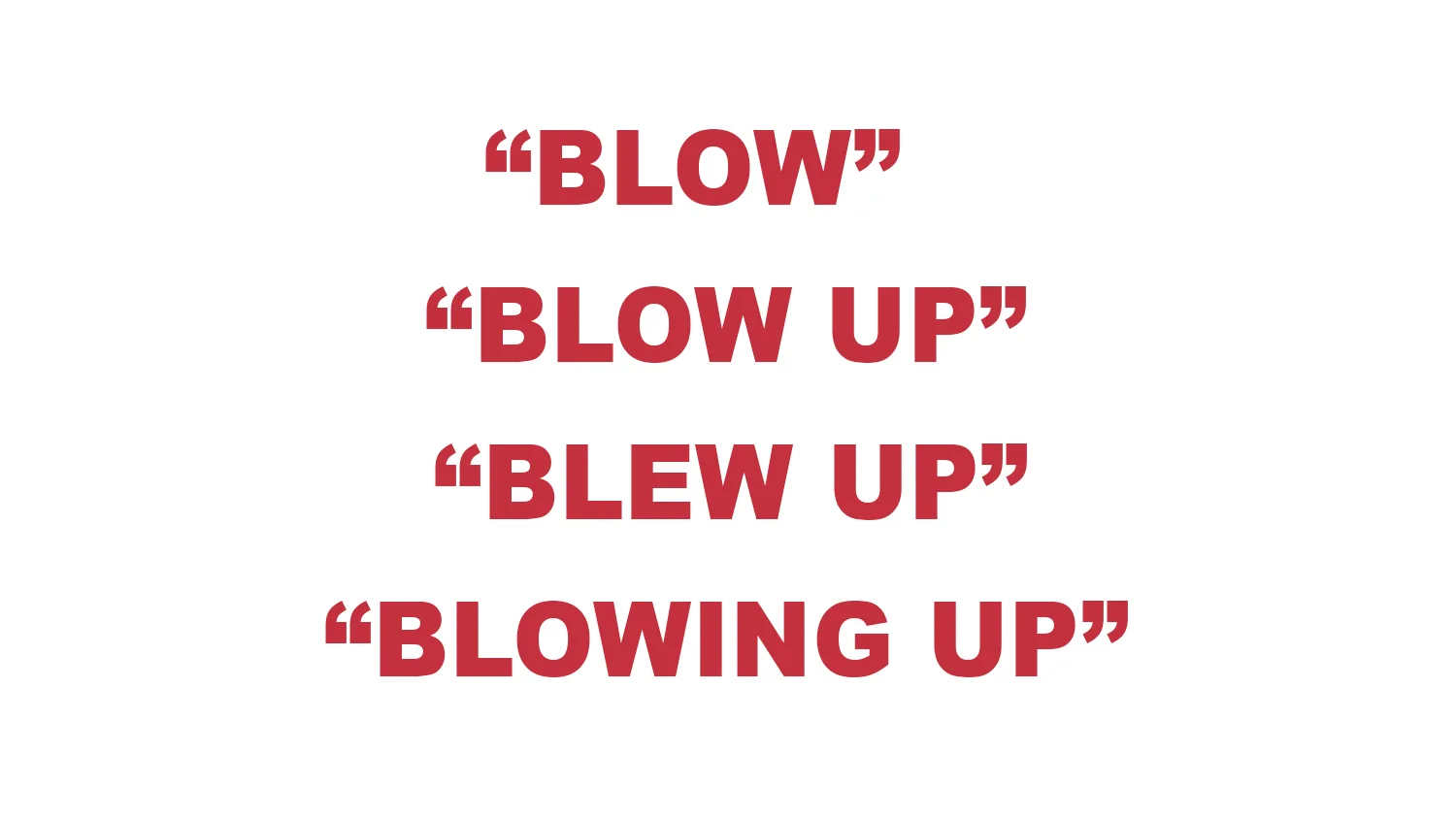 What does “Blow”, “Blow up”, “Blew Up”, & “Blowing up” mean?