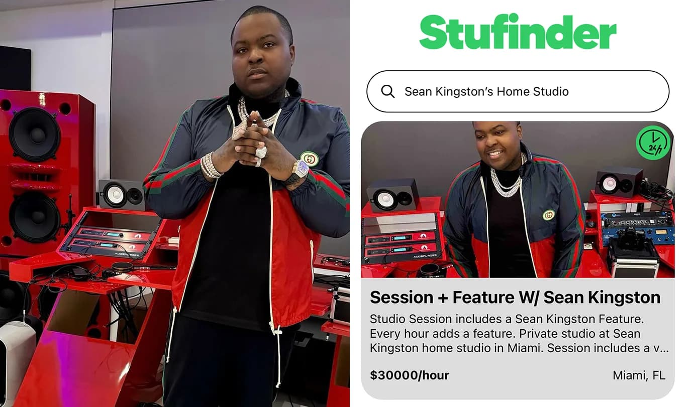 Sean Kingston lists his Home Studio on Stufinder for $30k an hour including verse